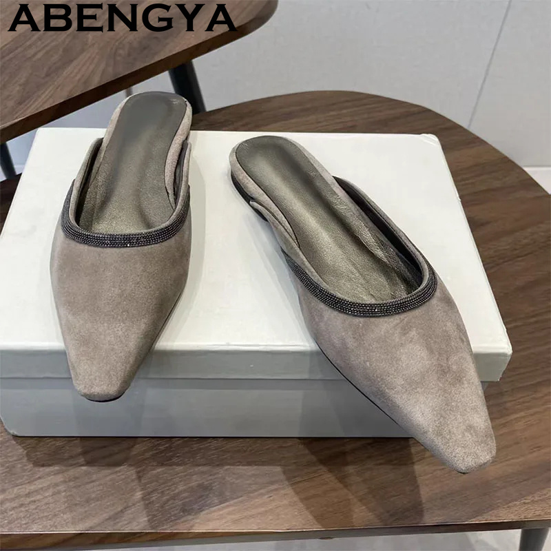 Kids Shoes Women - 여성을위한 고품질 스웨이드 가죽 뾰족한 랩