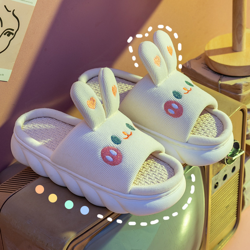 Women'S Shoes Cloud - 여성용 홈 리넨 슬리퍼 귀여운 토끼
