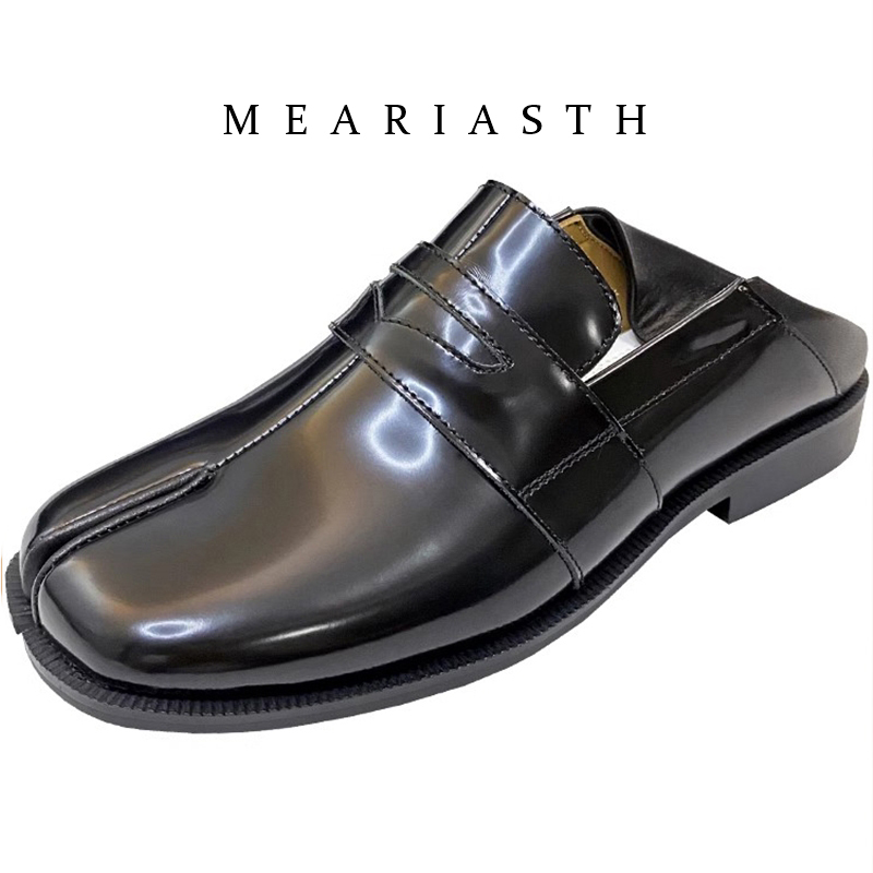 Women'S Shoes Loafers Black - 블랙 타비 슈즈 스플릿 토 패턴트