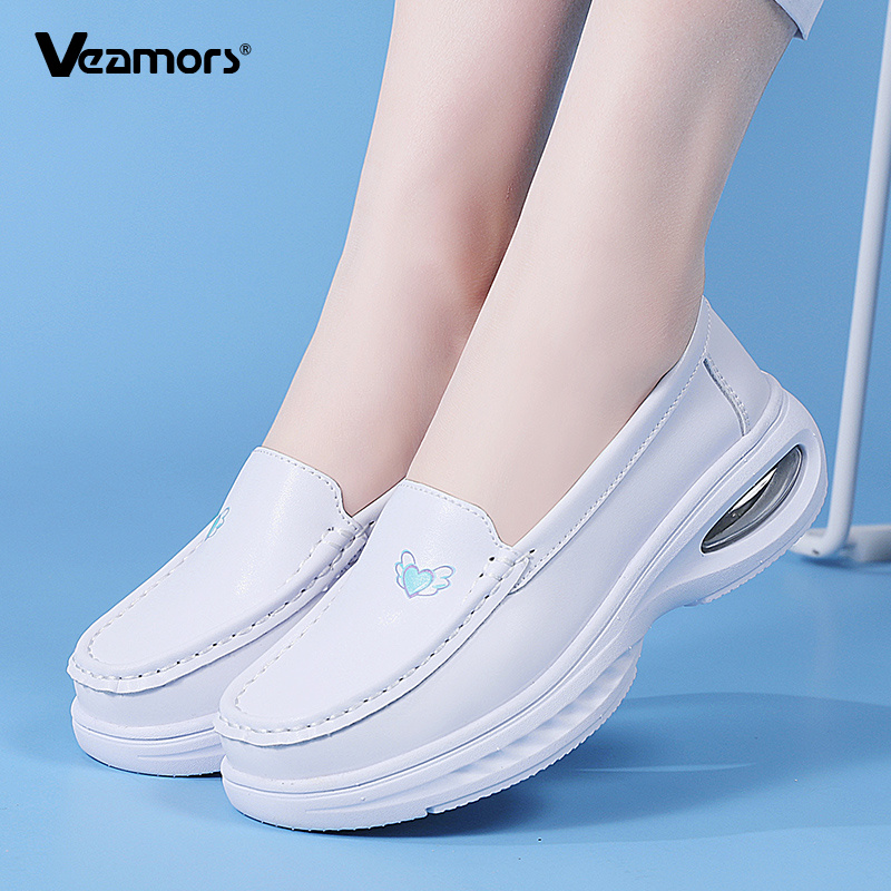 Women'S Shoes Nursing - 여성 에어쿠션 간호사 작업화 PU 가죽