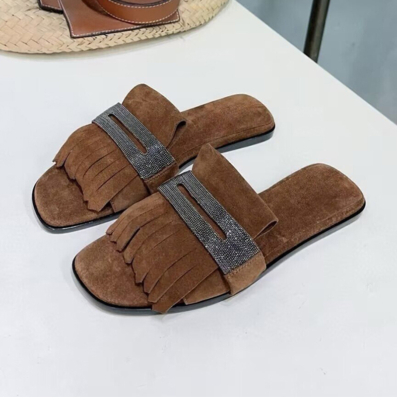 Kids Shoes Women - 메탈 스트링 비즈 장식 키즈 스웨이드
