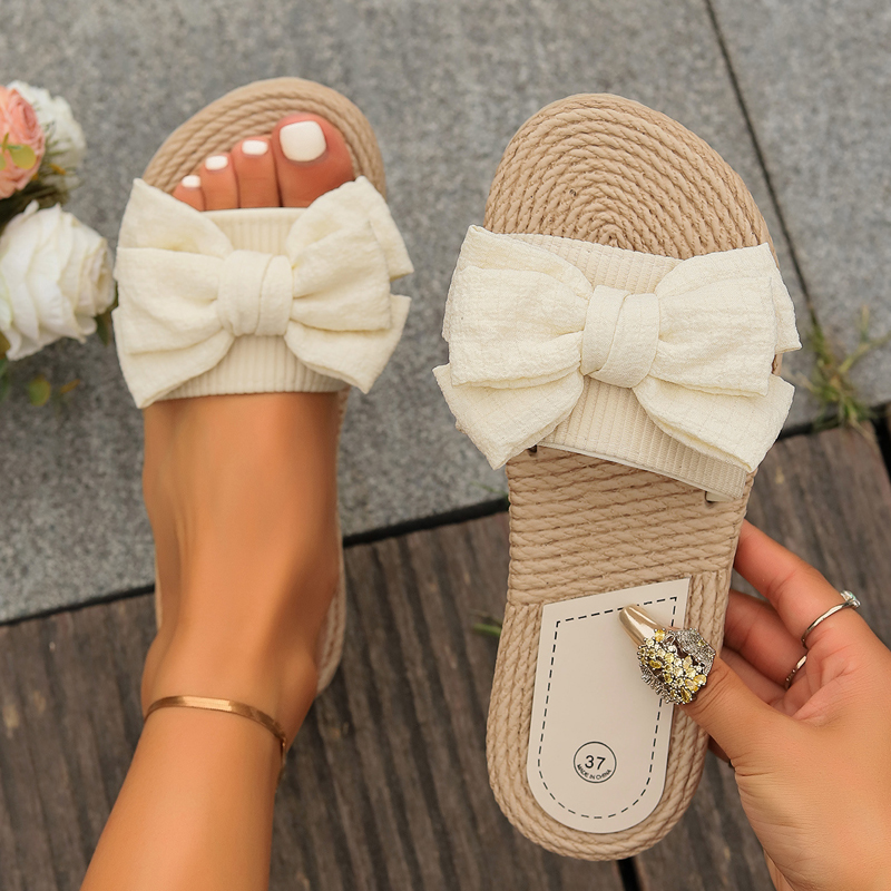 Women'S Shoes Cloud - 여성용 플랫 슬리퍼, 클라우드 플립플랍, 리본
