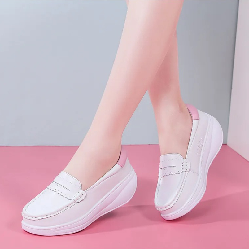 Women'S Shoes Nursing - 2025 화이트 핑크 간호사 스니커즈 슬립온
