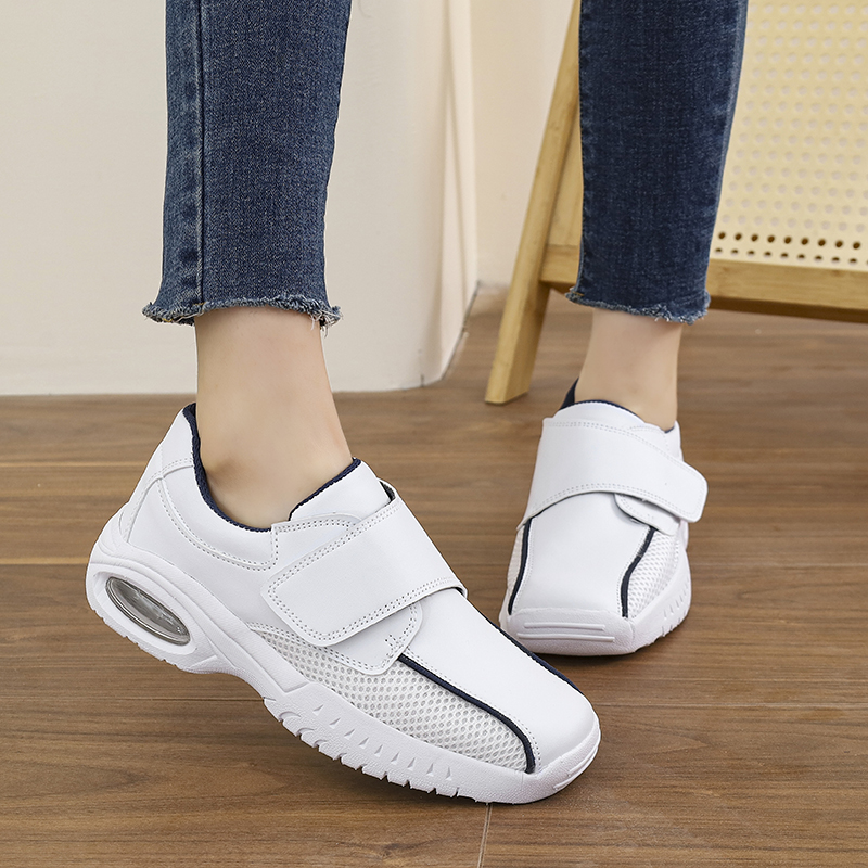 Women'S Shoes Professional - 전문가용 순백색 간호화 여성용 훅앤루프 클로저