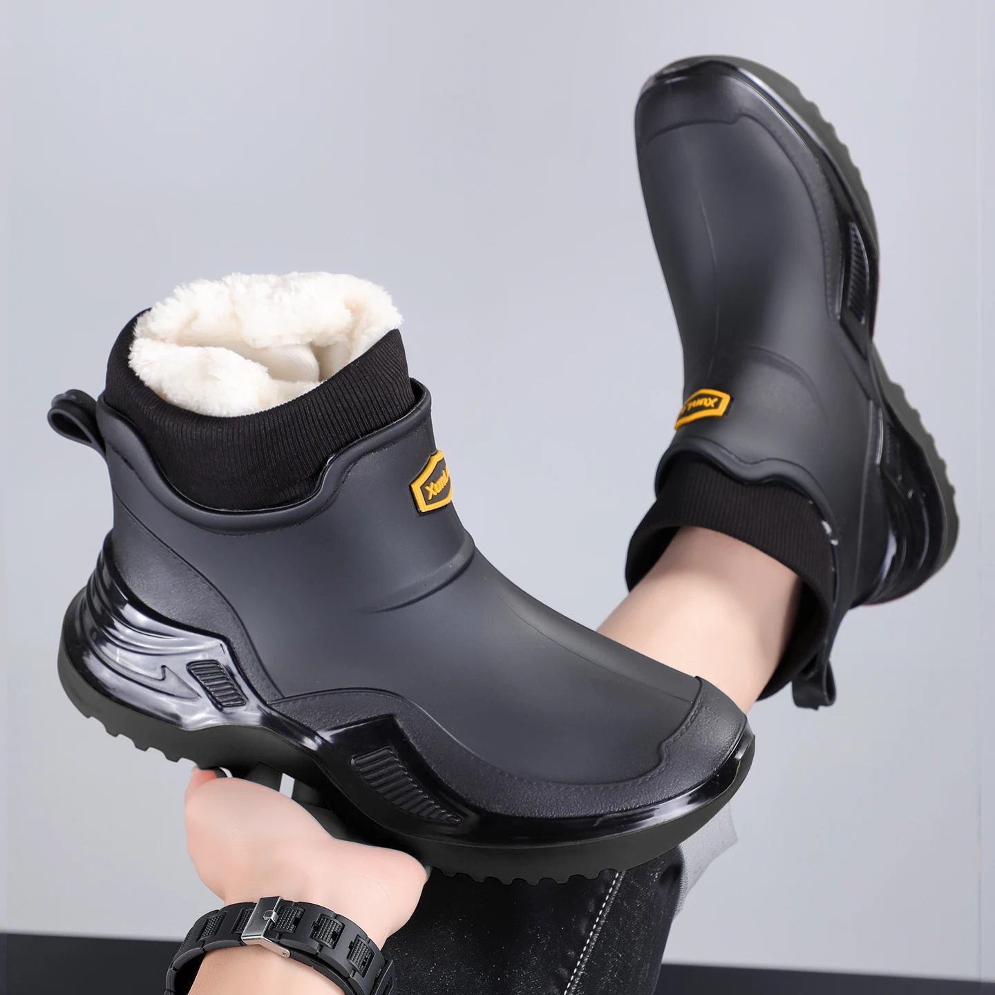 Women'S Shoes Water Resistant - 남녀 겨울 방수 레인 부츠 플리스