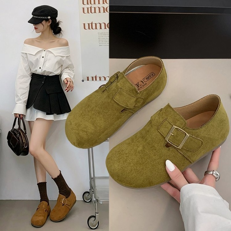 Women Shoes Loafers - 여성용 스웨이드 클로즈드 백 버켄 슈즈,