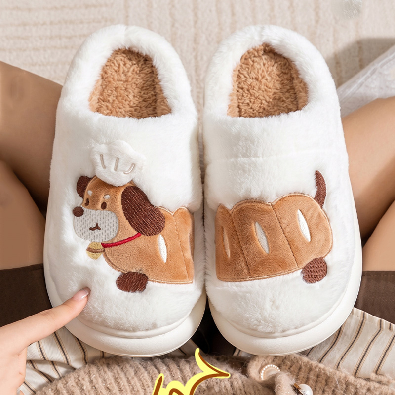 Women'S Shoes Cloud - 귀여운 만화 닥스훈트 털실내화 여성 겨울