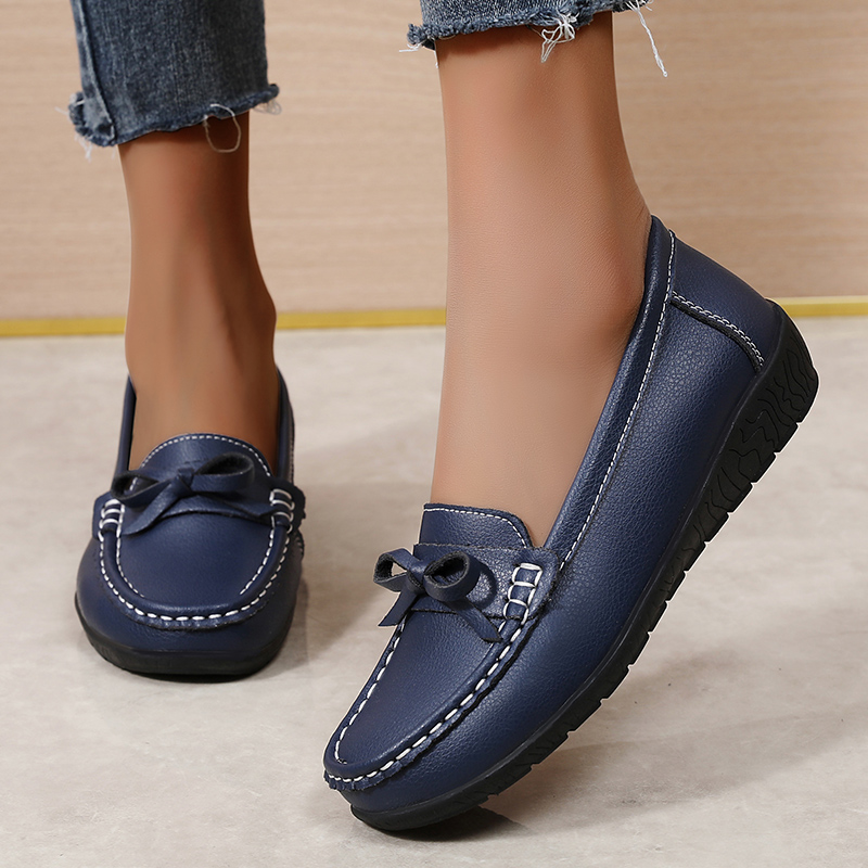 정품 가죽 여성 플랫 패션 블랙 신발 여성 모카신 여성 - Women'S Shoes Loafers Black 리뷰 및 가격