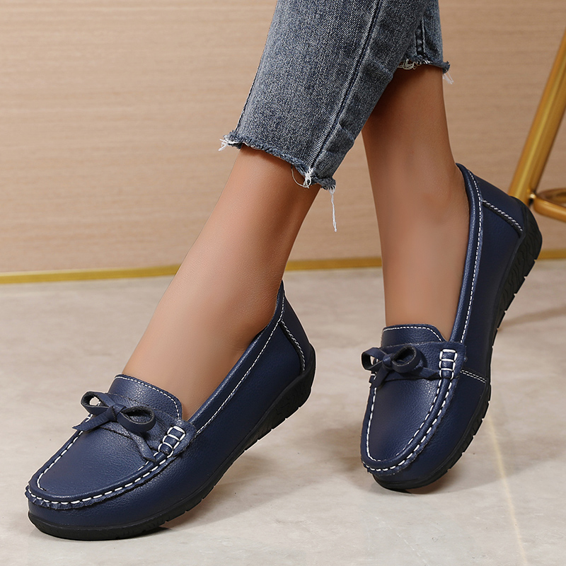 정품 가죽 여성 플랫 패션 블랙 신발 여성 모카신 여성 - Women'S Shoes Loafers Black 리뷰 및 가격