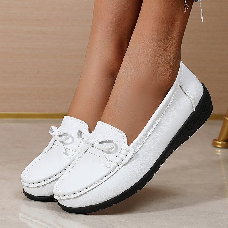 정품 가죽 여성 플랫 패션 블랙 신발 여성 모카신 여성 - Women'S Shoes Loafers Black 리뷰 및 가격