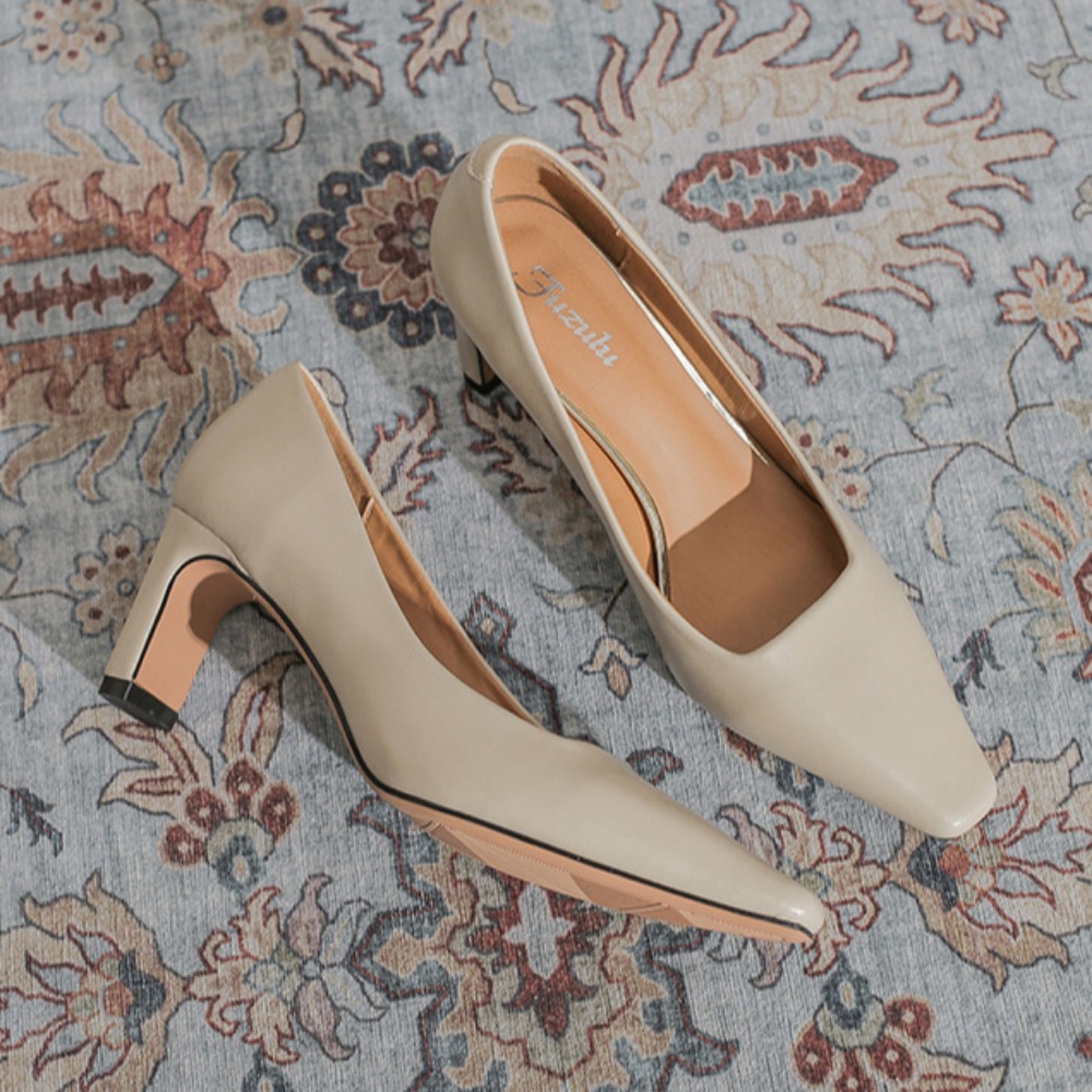 여성용 전문 통근 작업화, 블랙 미드 힐 가죽 신발,  - Women'S Shoes Professional 리뷰 및 가격