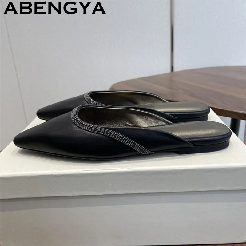 여성을위한 고품질 스웨이드 가죽 뾰족한 랩 발가락 플랫 - Kids Shoes Women 리뷰 및 가격