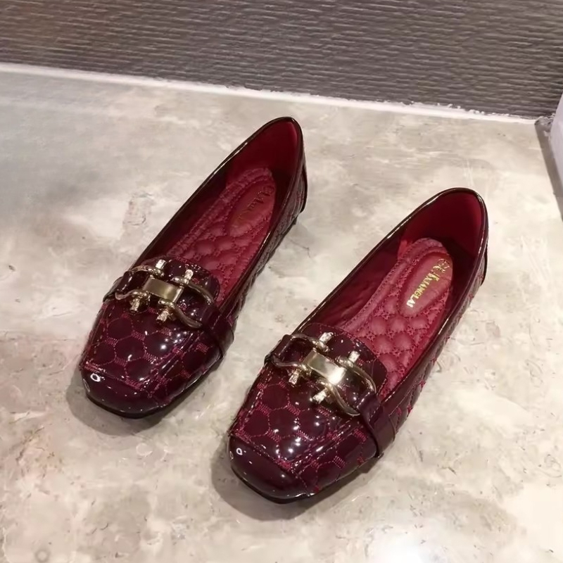 봄 신상 여성 플랫 슈즈 부드러운 밑창 넓은 사각 앞코 - Women Shoes Loafers 리뷰 및 가격