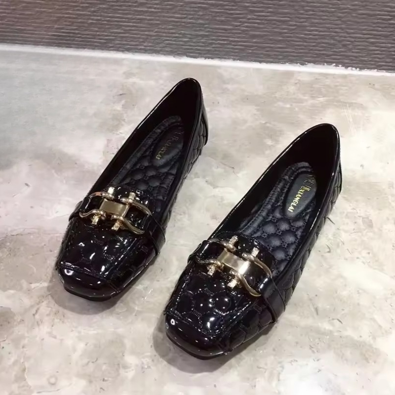 봄 신상 여성 플랫 슈즈 부드러운 밑창 넓은 사각 앞코 - Women Shoes Loafers 리뷰 및 가격