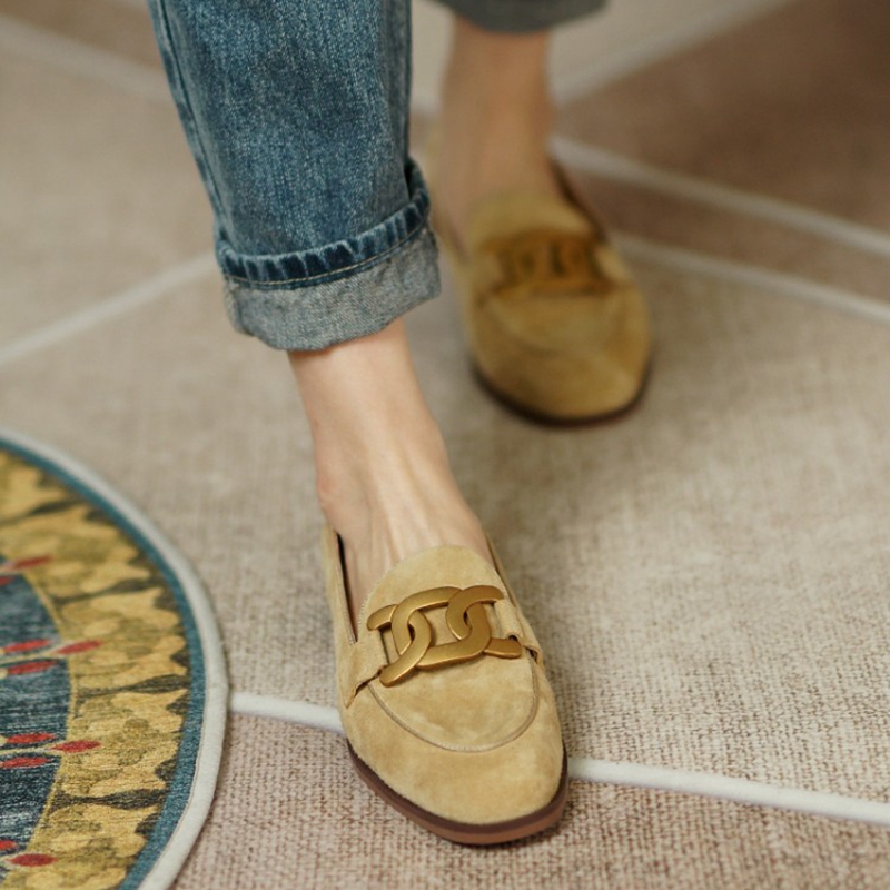 여성용 스웨이드 가죽 로퍼, 로우힐, 라운드 토, 청키 - Women Shoes Loafers 리뷰 및 가격