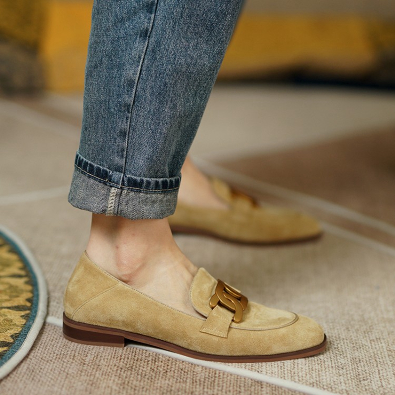 여성용 스웨이드 가죽 로퍼, 로우힐, 라운드 토, 청키 - Women Shoes Loafers 리뷰 및 가격