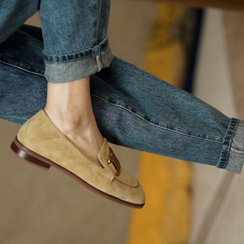 여성용 스웨이드 가죽 로퍼, 로우힐, 라운드 토, 청키 - Women Shoes Loafers 리뷰 및 가격