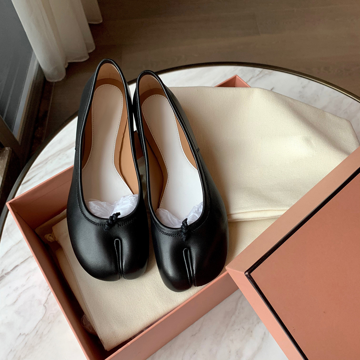 블랙 발레 플랫 스플릿 토 슈즈 여성 메리 제인 드레스 - Women'S Shoes Loafers Black 리뷰 및 가격