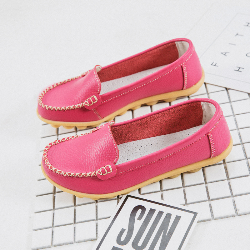 새로운 봄 가을 여성 가죽 플랫 화이트 슈즈 성인용 소 - Women'S Shoes Nursing 리뷰 및 가격