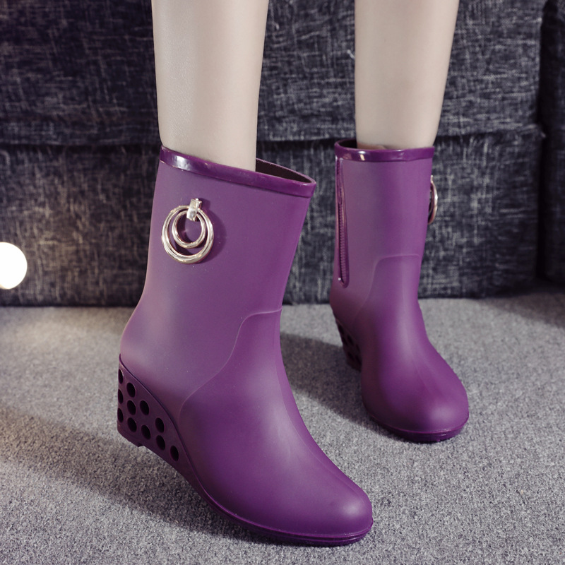 한국 스타일 웨지 미드 튜브 레인 슈즈 여성 가을 겨울 - Women'S Shoes Water Resistant 리뷰 및 가격