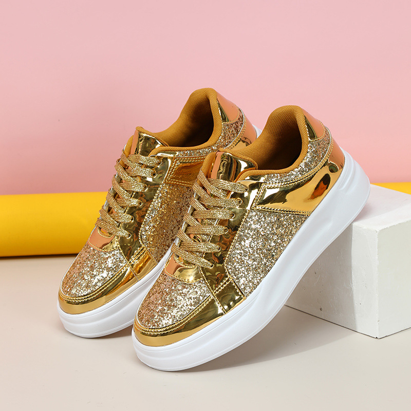 패션 스팽글 슈즈 여성 캐주얼 워킹화 트렌디한 두꺼운  - Women'S Shoes Trendy 리뷰 및 가격