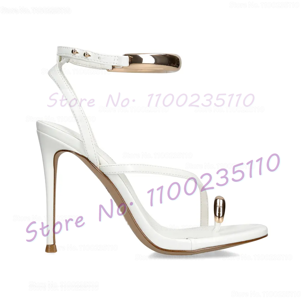 메탈 링 장식 스틸레토  thong 샌들 여성 섹시 크 - Women'S Shoes Trendy 리뷰 및 가격