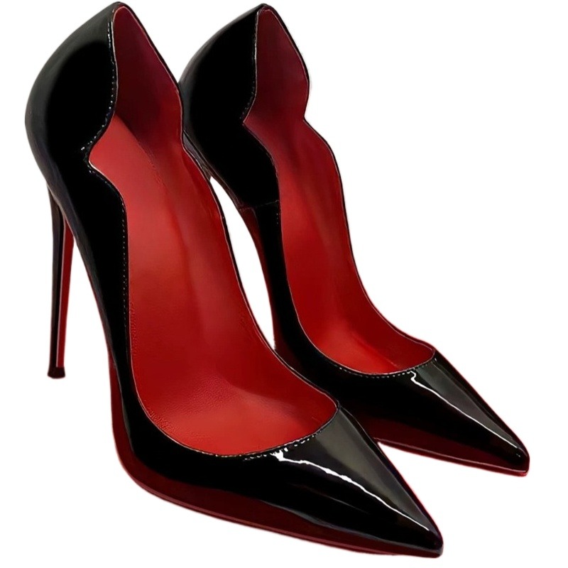 스프링 셔로우 마우스 페이턴트 가죽 블랙 슈퍼 하이힐, - Women'S Shoes Professional 리뷰 및 가격
