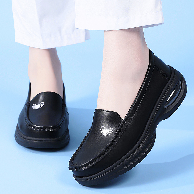 여성 에어쿠션 간호사 작업화 PU 가죽 슬립온 로퍼 미 - Women'S Shoes Nursing 리뷰 및 가격