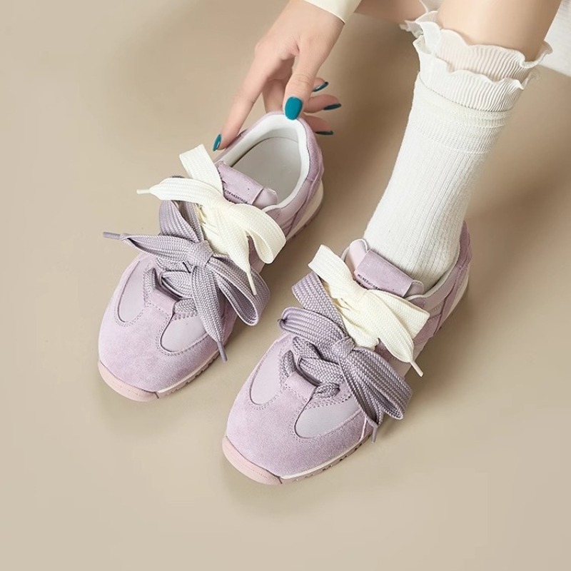 보라색 정품 가죽 캐주얼 여성 신발 2026 봄/여름  - Women'S Shoes Trendy 리뷰 및 가격