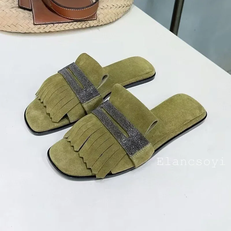 메탈 스트링 비즈 장식 키즈 스웨이드 태슬 플랫 바닥  - Kids Shoes Women 리뷰 및 가격