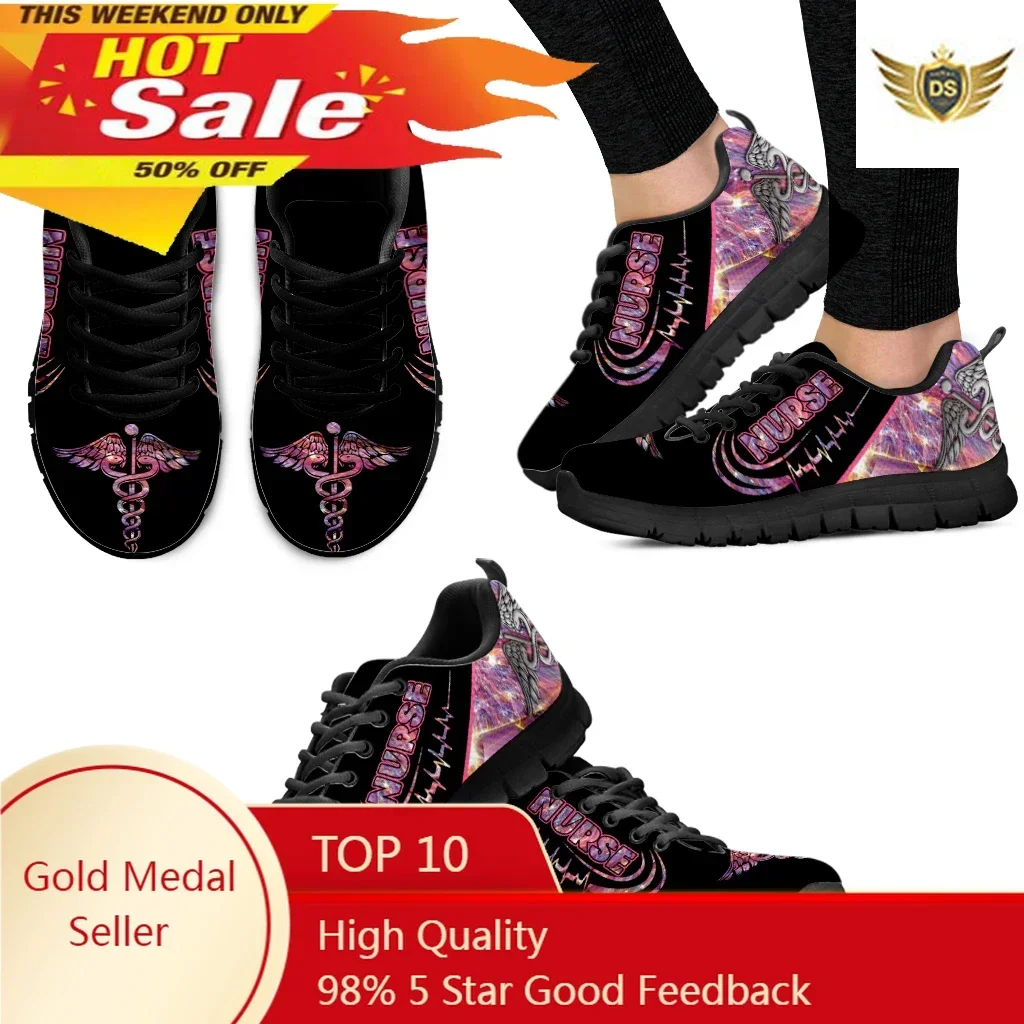 패션 간호사 인쇄 경량 야외 신발 유행 핑크 디자인 플 - Women'S Shoes Nursing 리뷰 및 가격