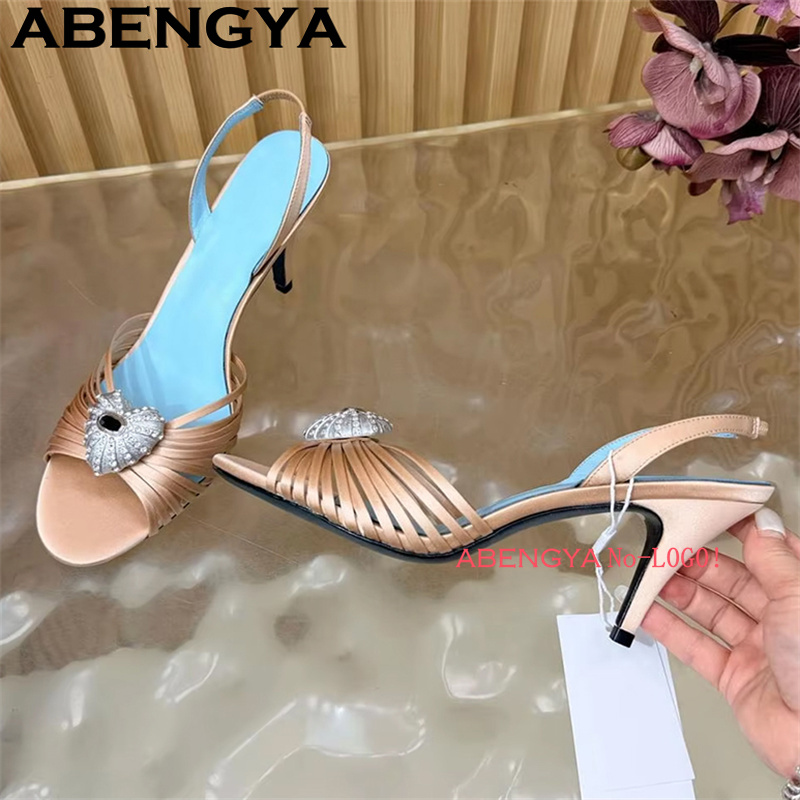 내로우 밴드 라운드 토 섹시 스틸레토 샌들 여성 하트  - Women'S Shoes Trendy 리뷰 및 가격
