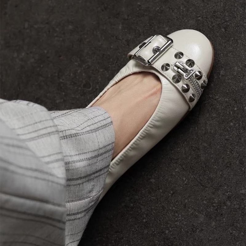 볼트 라운드 헤드 싱글 슈즈 여성용 가죽 버클 로우컷  - Women Shoes Loafers 리뷰 및 가격
