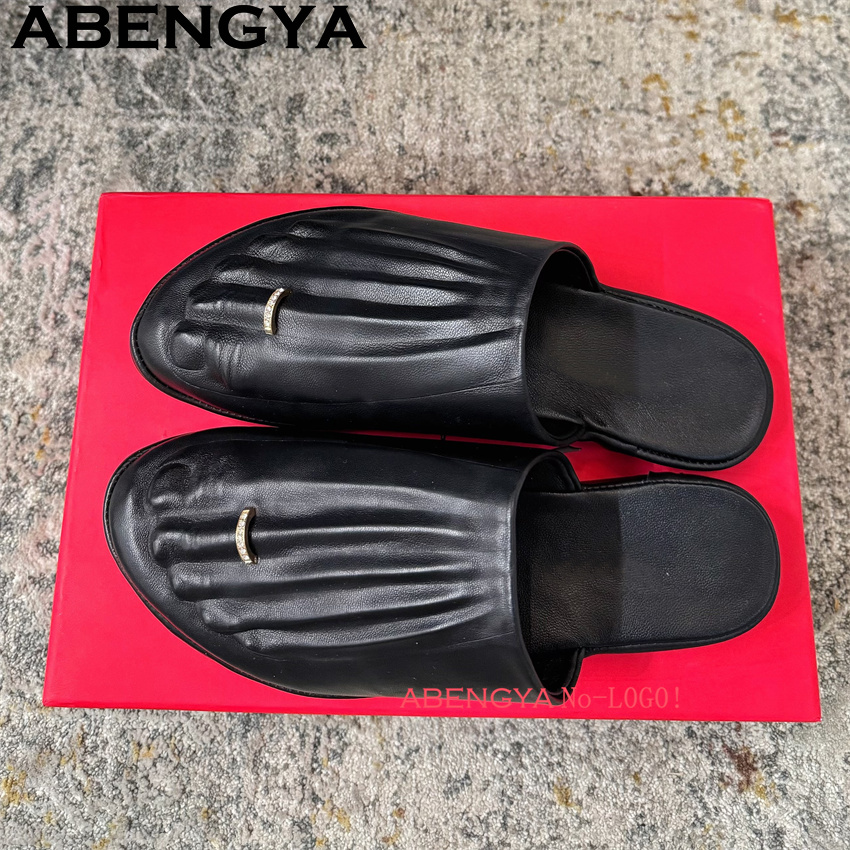 블랙 리얼 가죽 랩 토 로퍼 슬리퍼 여성용 캐주얼 컴포 - Women'S Shoes Loafers Black 리뷰 및 가격