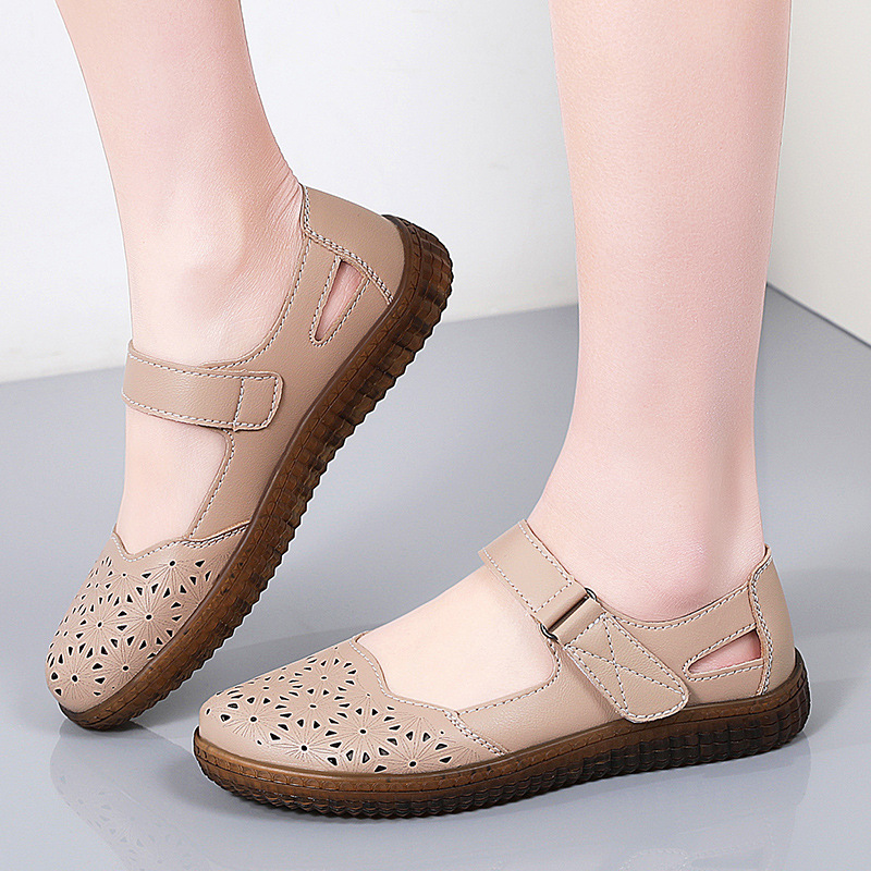 여름 여성용 속이 빈 부드러운 밑창 소가죽 힘줄 밑창  - Women'S Shoes Nursing 리뷰 및 가격