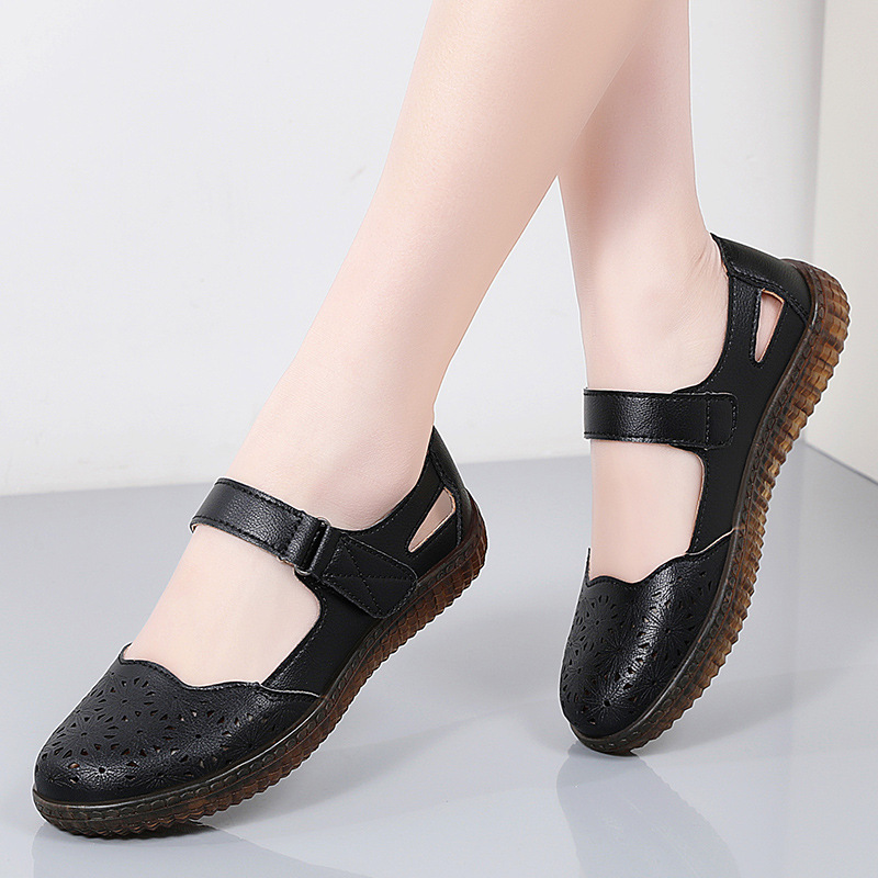 여름 여성용 속이 빈 부드러운 밑창 소가죽 힘줄 밑창  - Women'S Shoes Nursing 리뷰 및 가격