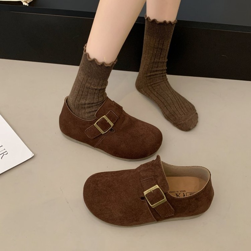 여성용 스웨이드 클로즈드 백 버켄 슈즈, 사각 메탈 버 - Women Shoes Loafers 리뷰 및 가격