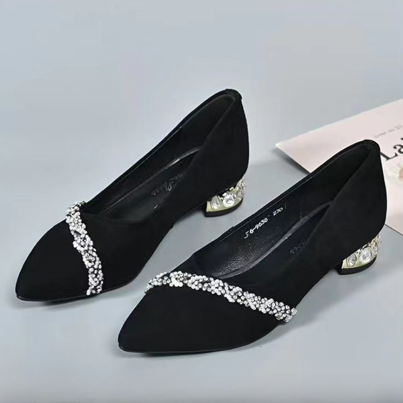 여성용 다이아몬드 신발, 얕은 입, 여성 하이힐, 두꺼 - Women Shoes Loafers 리뷰 및 가격