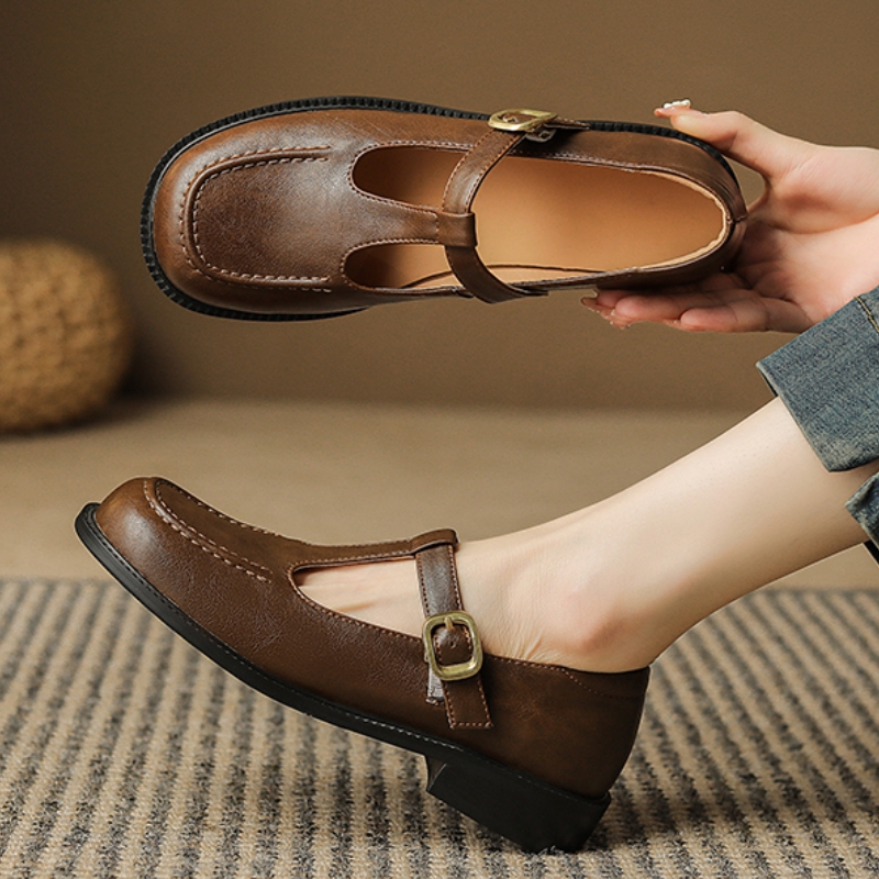 캐주얼 여성 플랫 슈즈 정품 가죽 패션 편안한 T-스트 - Women'S Shoes Loafers Black 리뷰 및 가격