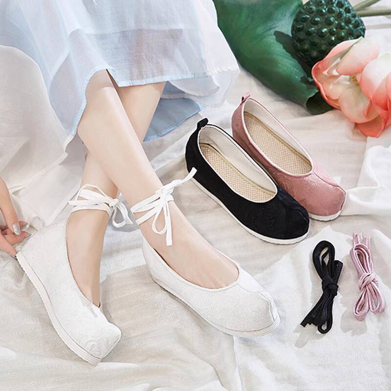 단색 한복 고대 스타일 신발 키높이 여성용 봄 가을 업 - Women Shoes Japan 리뷰 및 가격