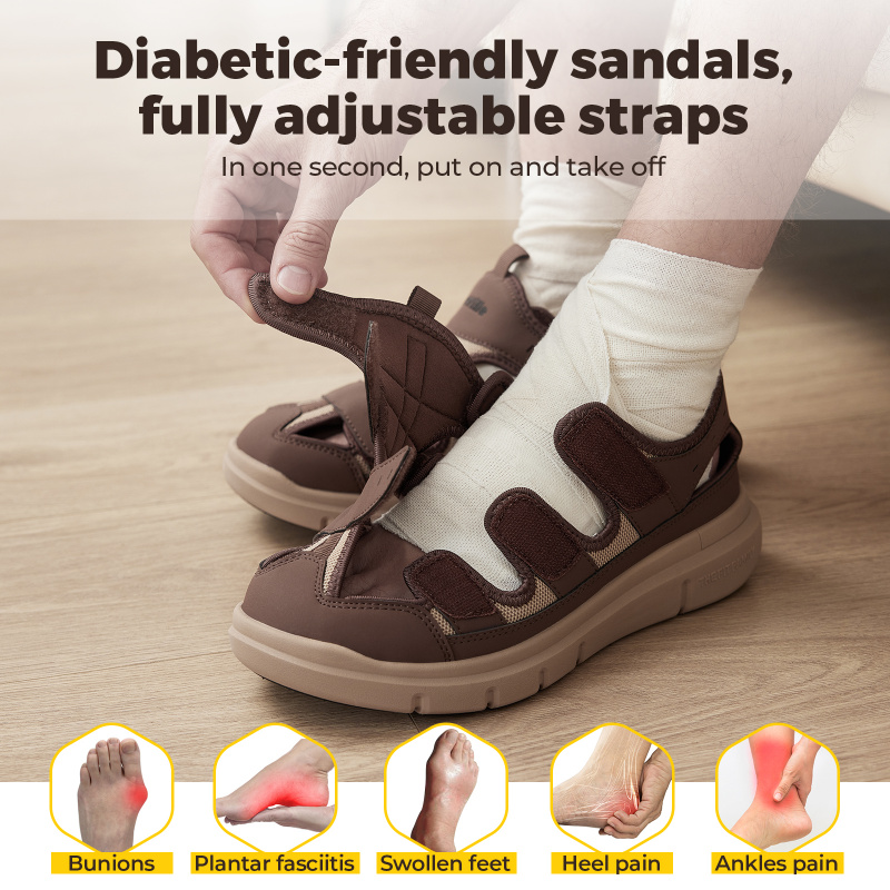 여름 남성 샌들 확대 당뇨병 신발 남성 캐주얼 신발 발 - Women'S Shoes Plantar Fasciitis 리뷰 및 가격
